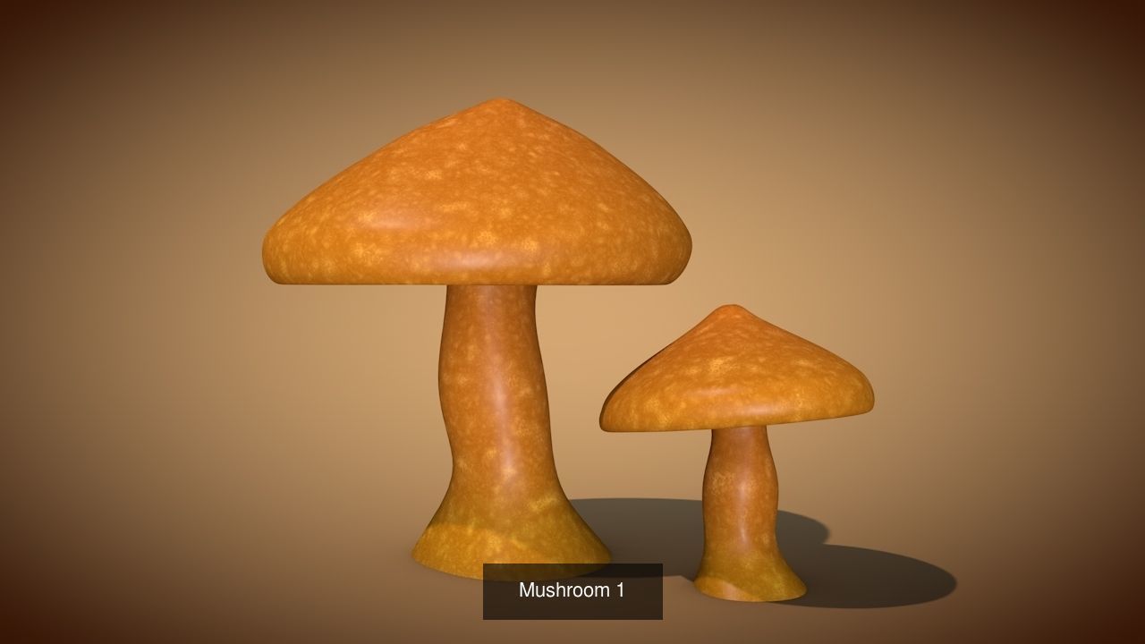 Mushrooms two 3D Model Collection_4