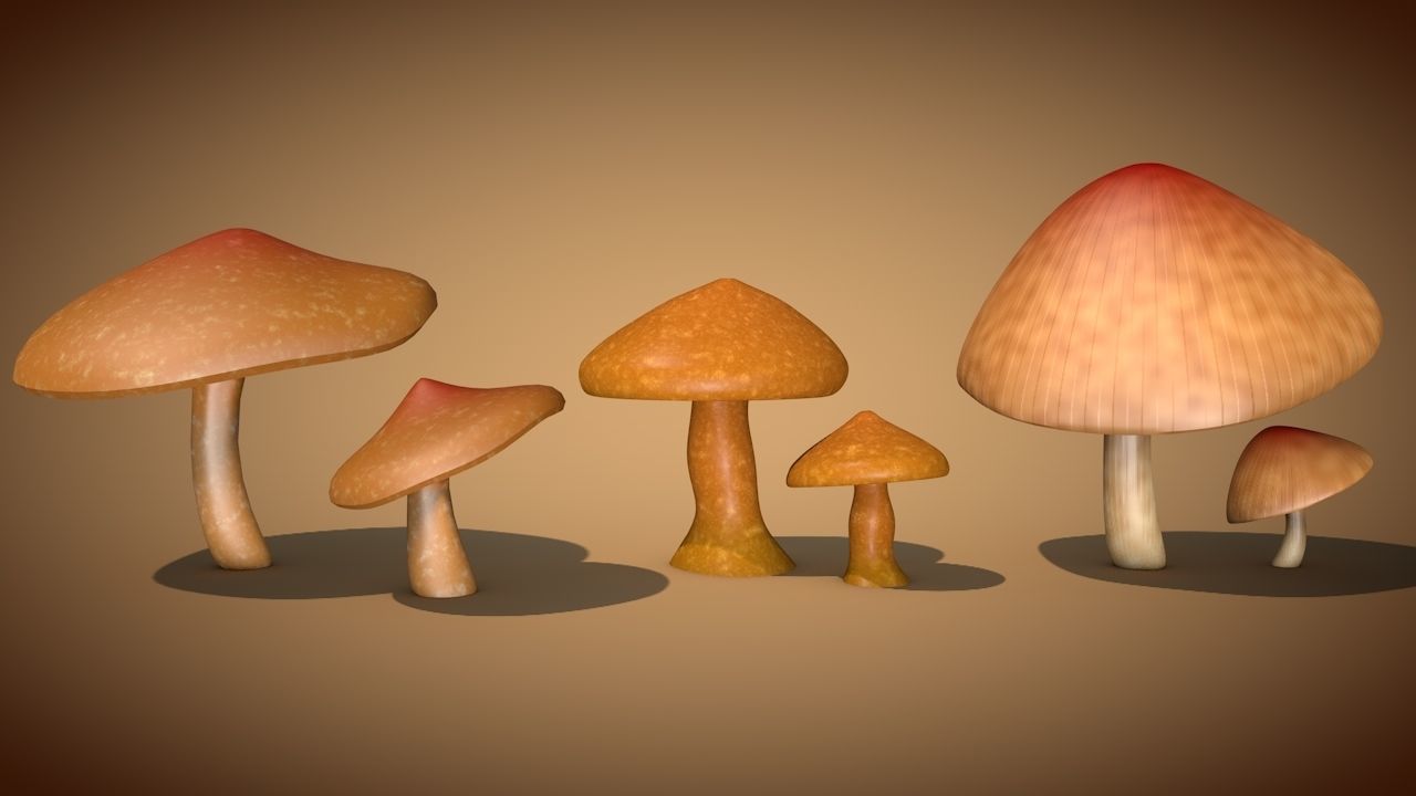 Mushrooms two 3D Model Collection_3