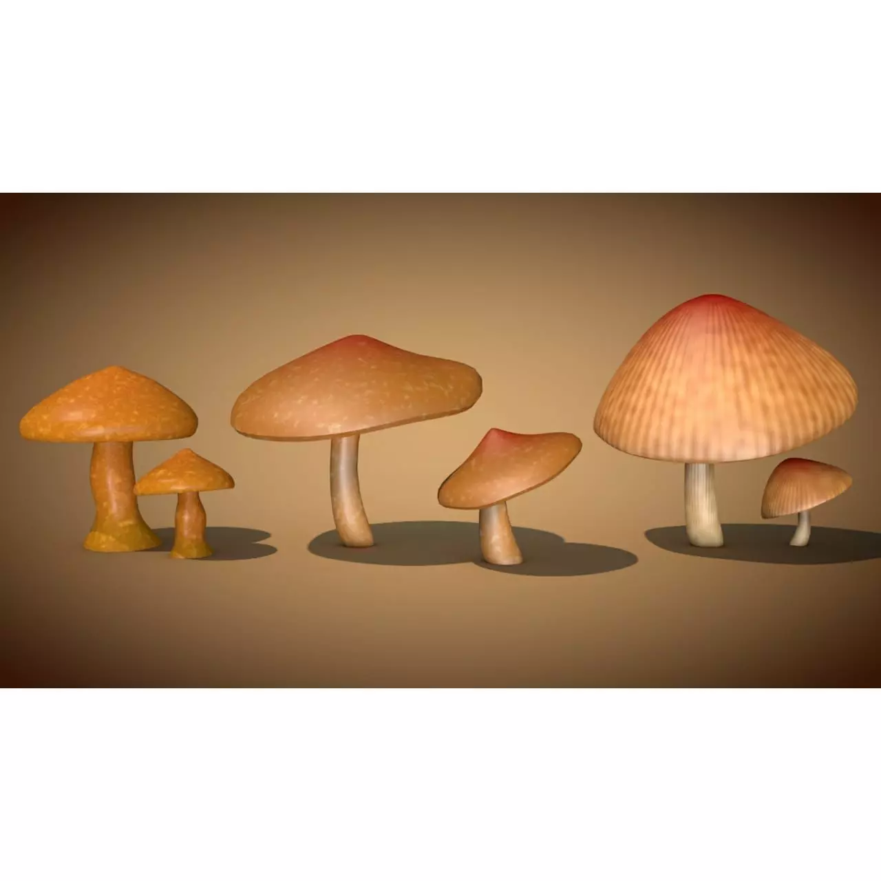 Mushrooms two 3D Model Collection_0