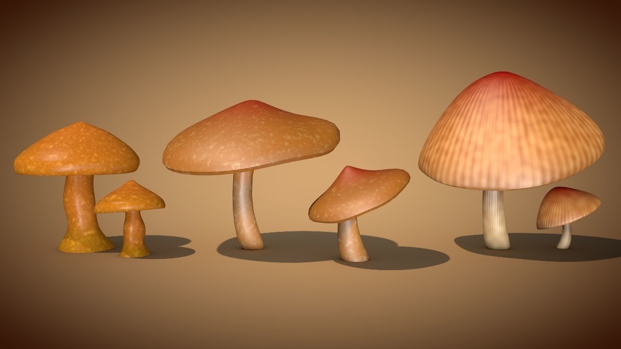Mushrooms two 3D Model Collection_2