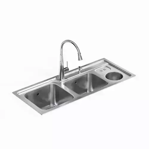 Kitchen Sink with double Bowl Tap and Drain
