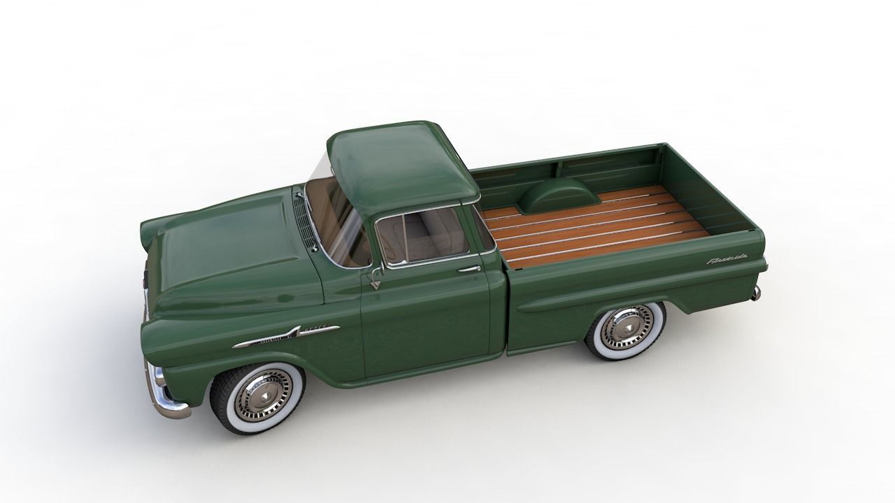 CHEVY 3100 APACHE PICKUP FLEETSIDE 1958 3D model_4