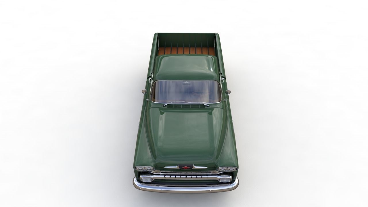 CHEVY 3100 APACHE PICKUP FLEETSIDE 1958 3D model_15