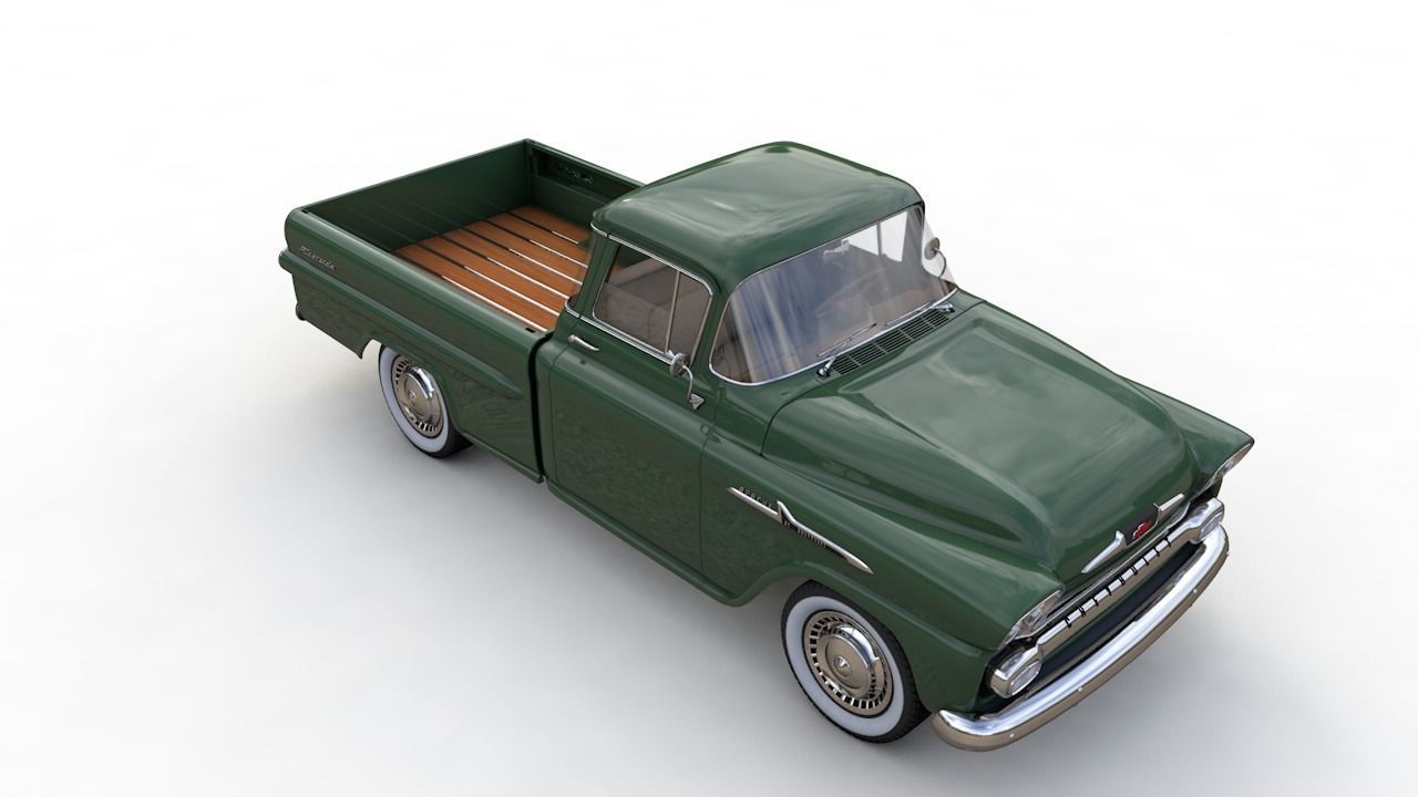 CHEVY 3100 APACHE PICKUP FLEETSIDE 1958 3D model_8