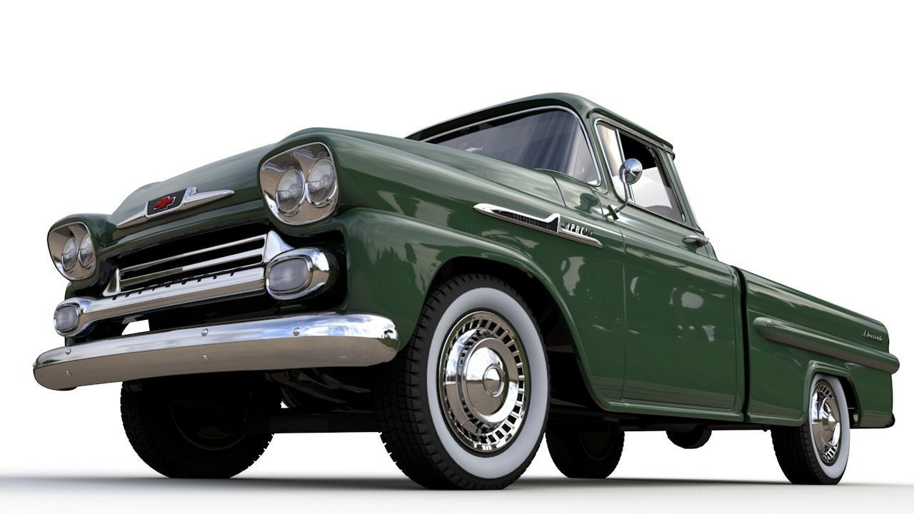 CHEVY 3100 APACHE PICKUP FLEETSIDE 1958 3D model_2