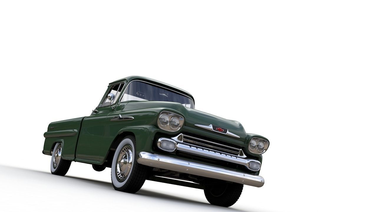 CHEVY 3100 APACHE PICKUP FLEETSIDE 1958 3D model_14