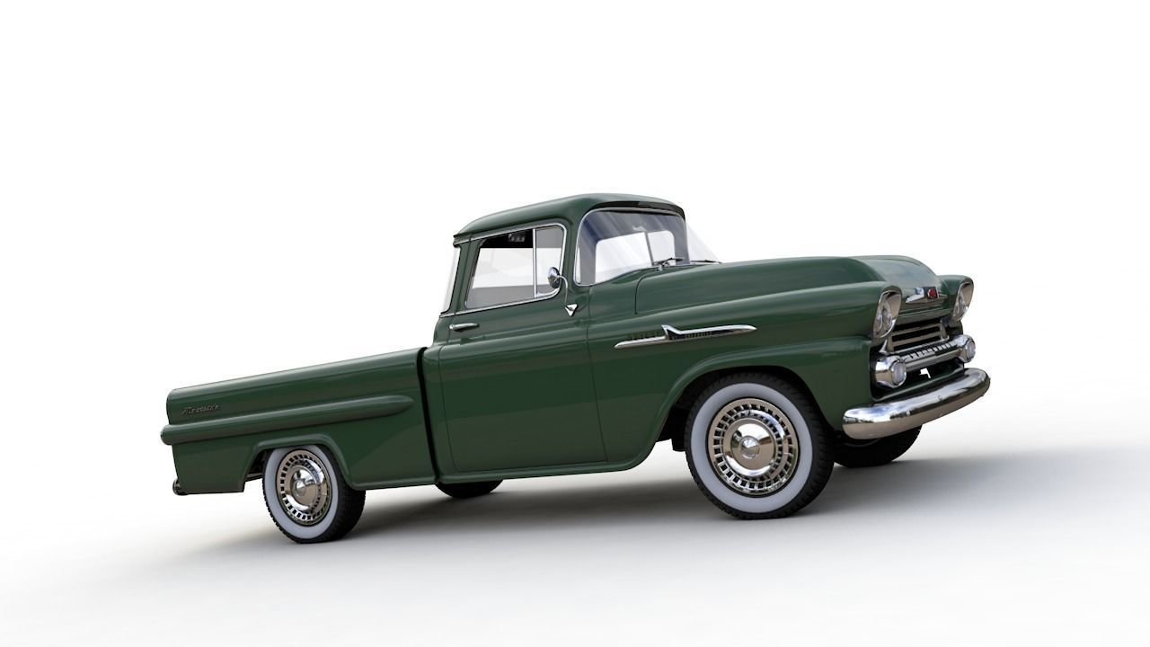 CHEVY 3100 APACHE PICKUP FLEETSIDE 1958 3D model_12