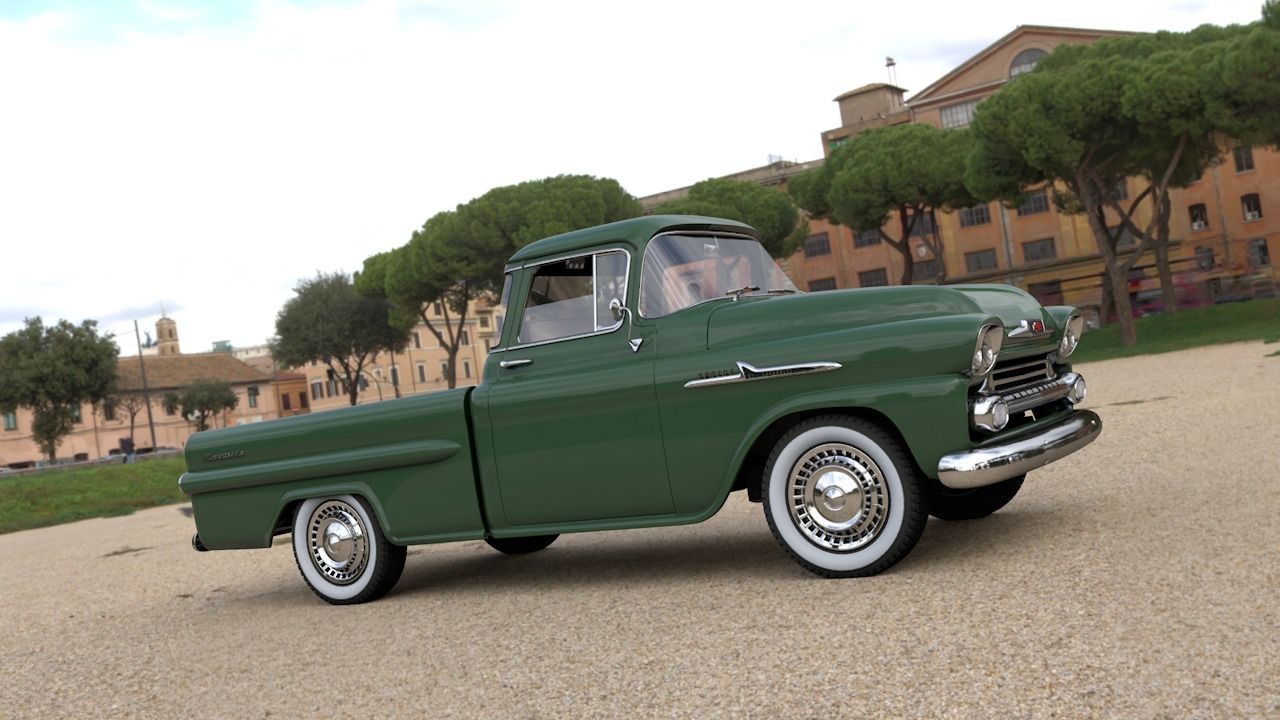 CHEVY 3100 APACHE PICKUP FLEETSIDE 1958 3D model_13