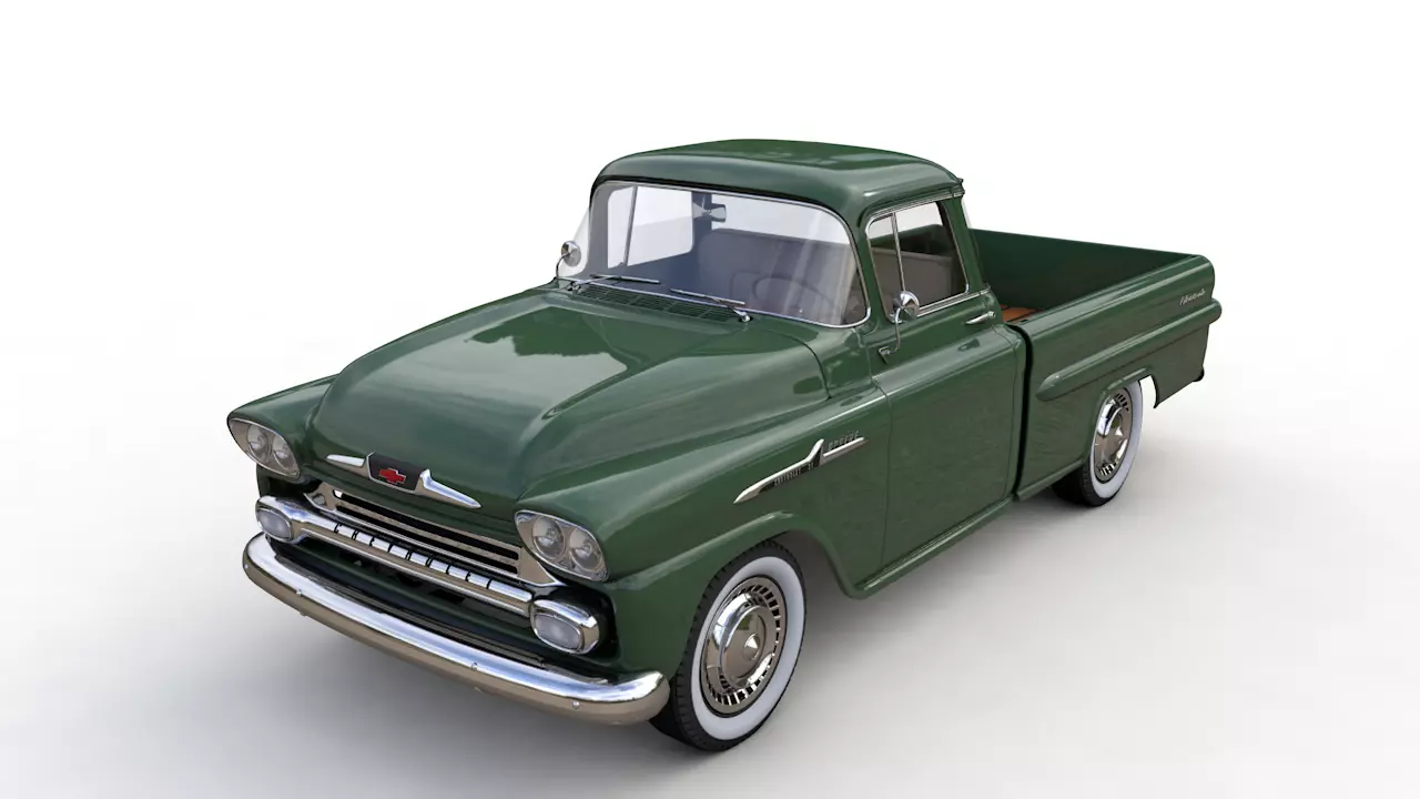 CHEVY 3100 APACHE PICKUP FLEETSIDE 1958 3D model_0