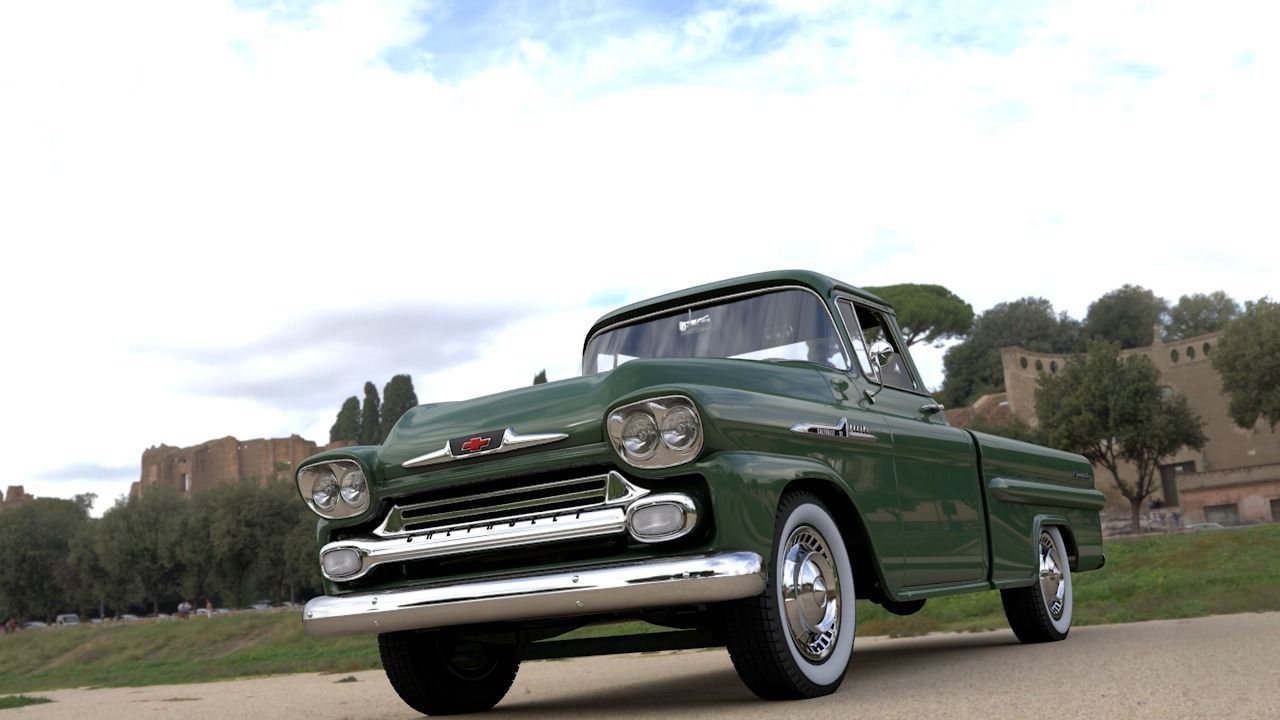 CHEVY 3100 APACHE PICKUP FLEETSIDE 1958 3D model_11