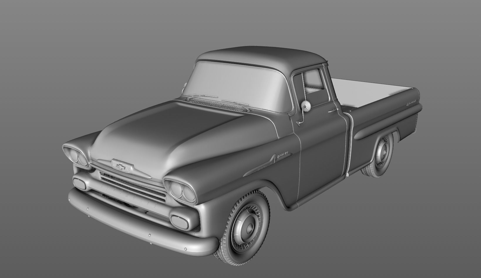 CHEVY 3100 APACHE PICKUP FLEETSIDE 1958 3D model_18