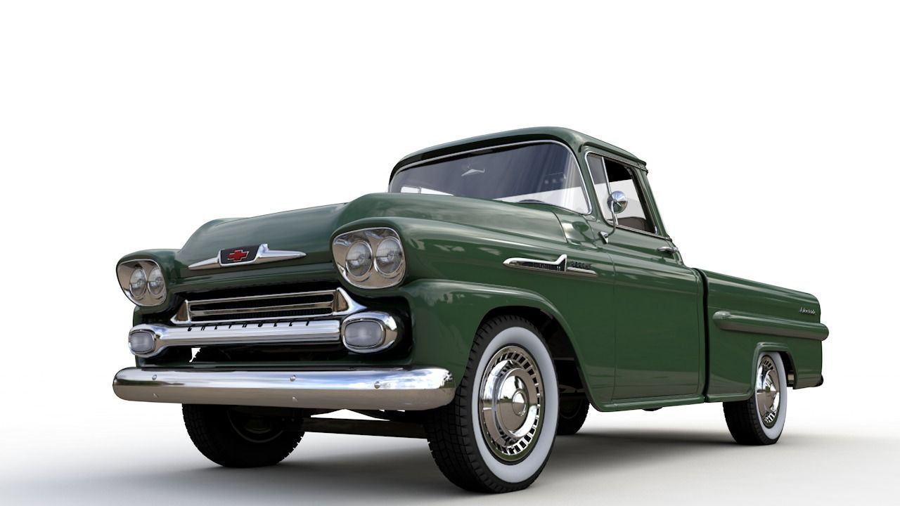 CHEVY 3100 APACHE PICKUP FLEETSIDE 1958 3D model_3