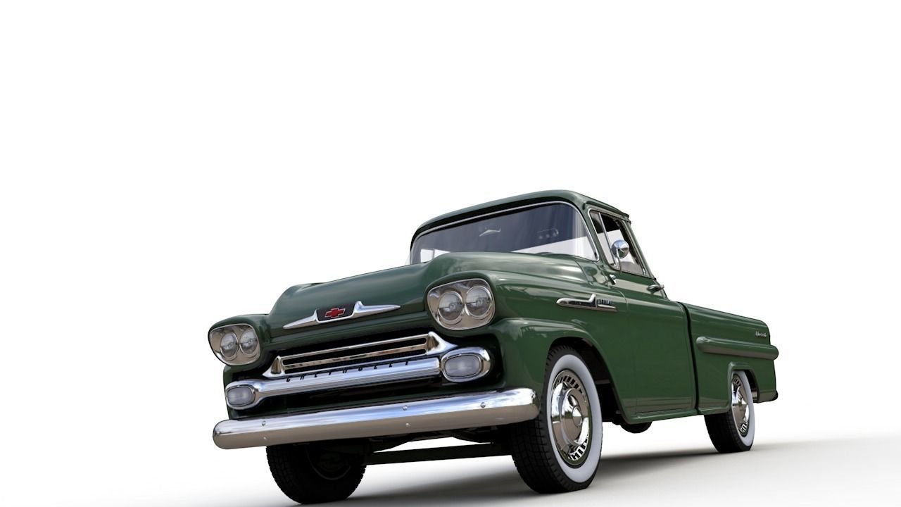CHEVY 3100 APACHE PICKUP FLEETSIDE 1958 3D model_10