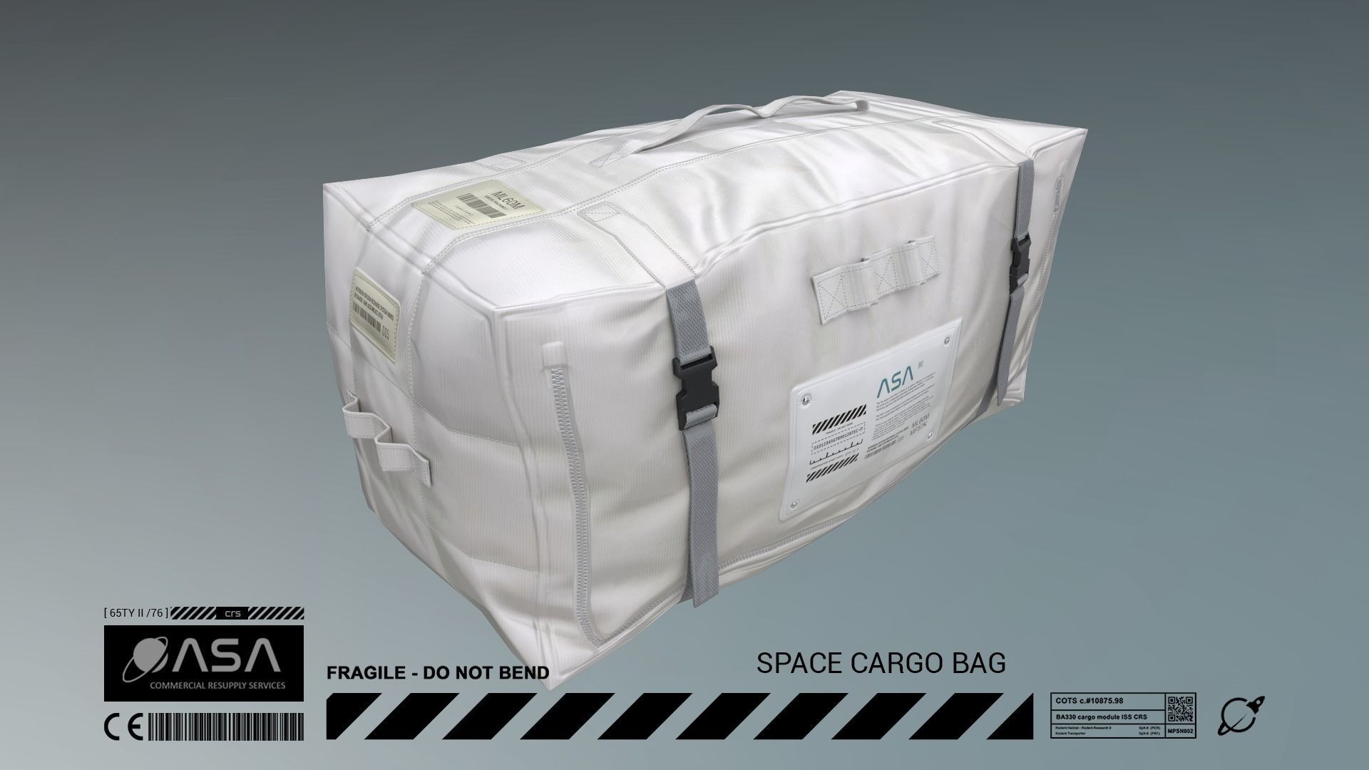 Sci-fi Cargo Bag PBR Game-ready Prop Low-poly 3D model_2