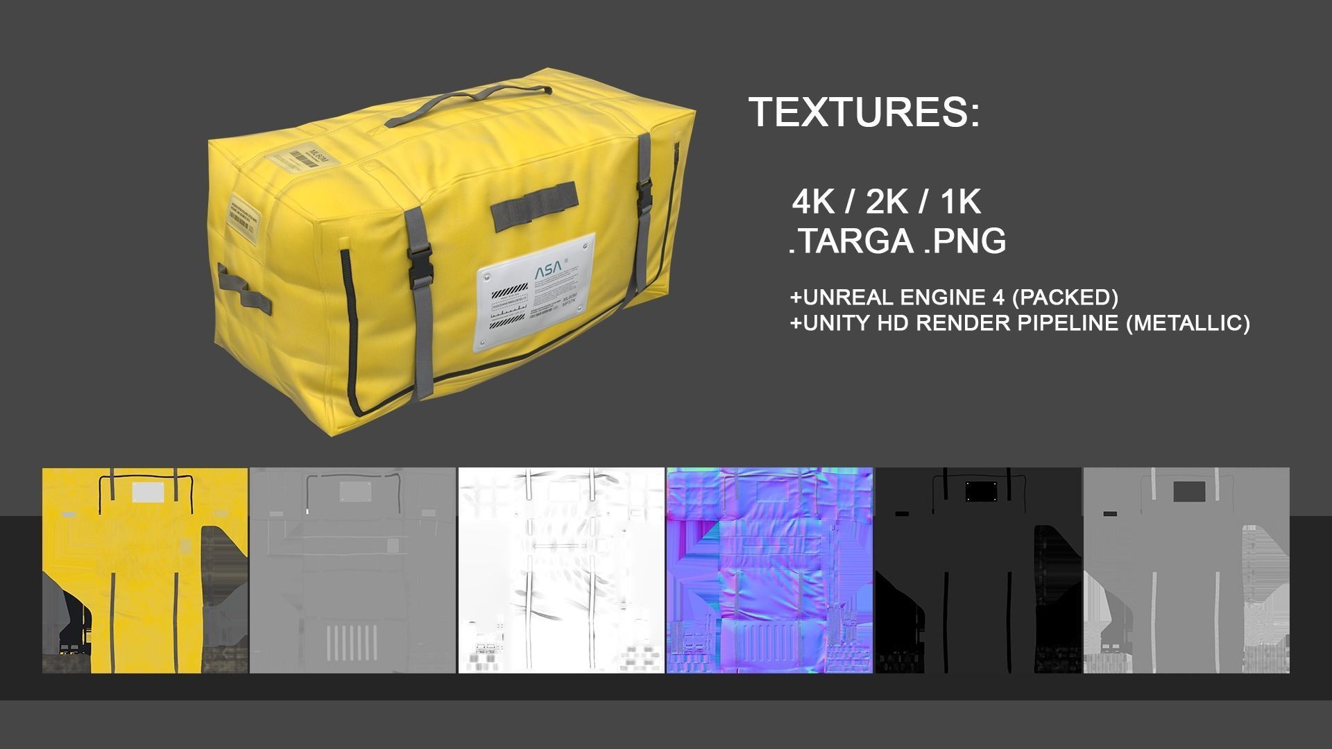 Sci-fi Cargo Bag PBR Game-ready Prop Low-poly 3D model_4