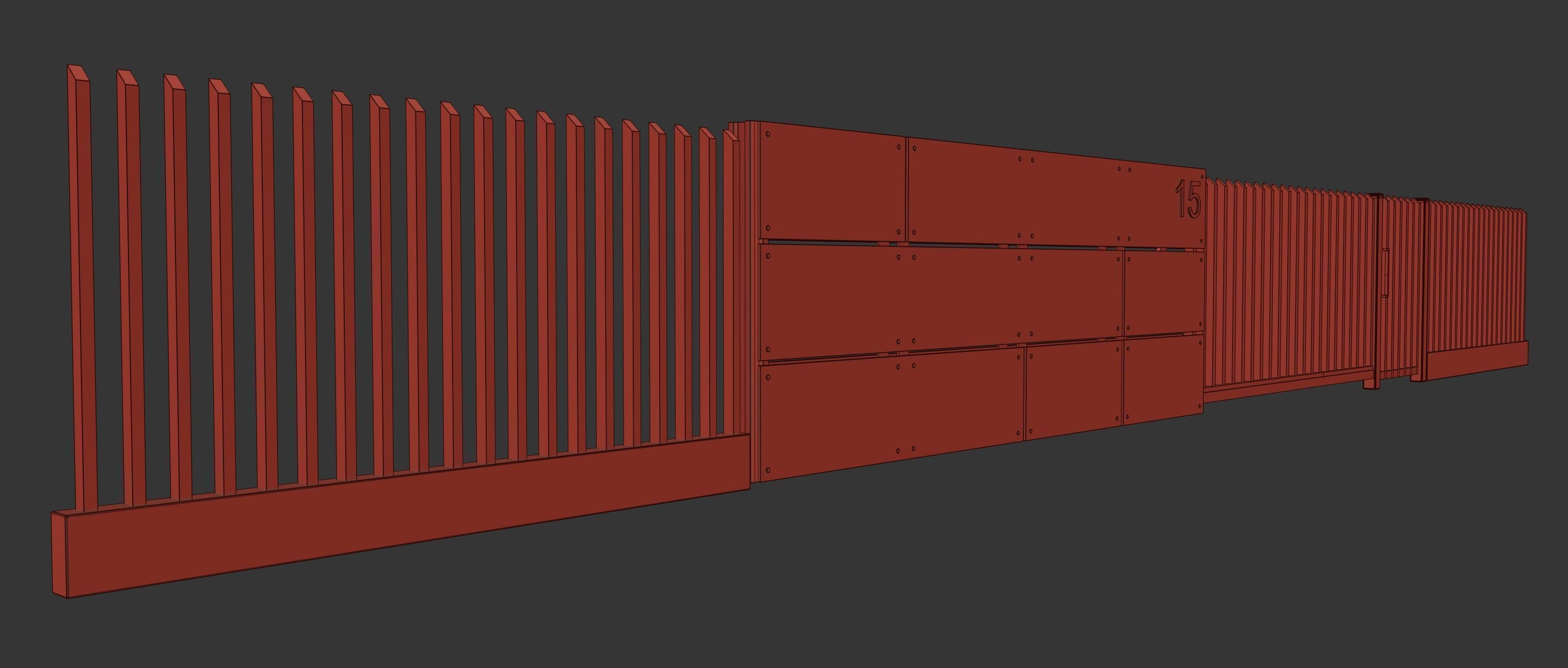 Fence1 building with fence 3D model_6