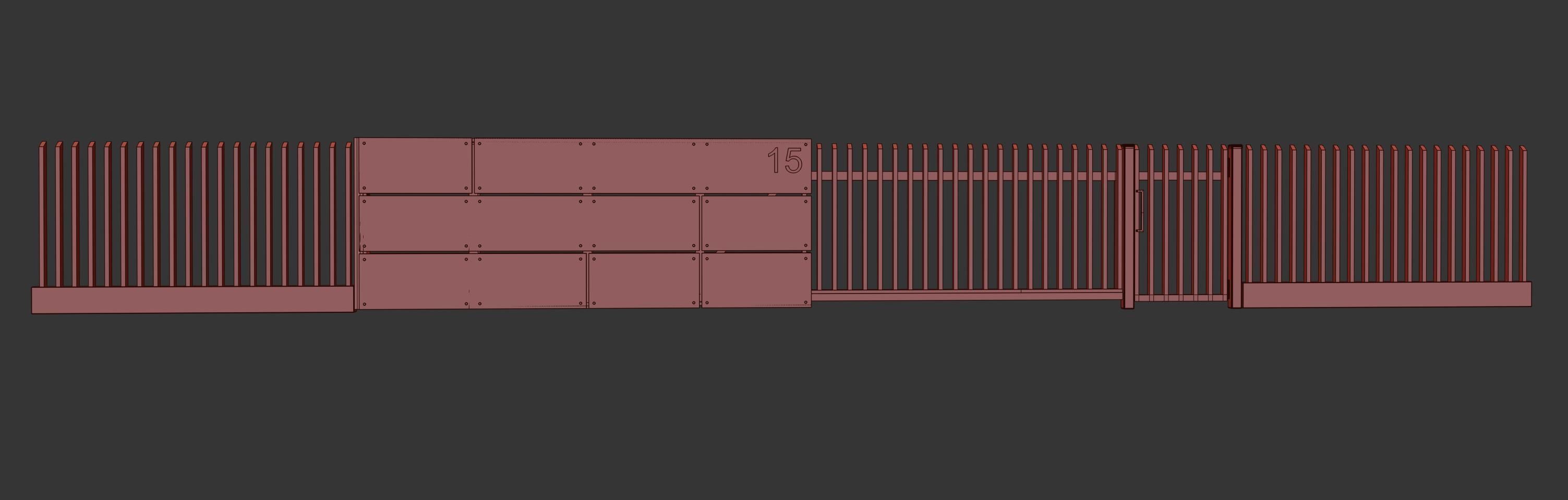 Fence1 building with fence 3D model_7