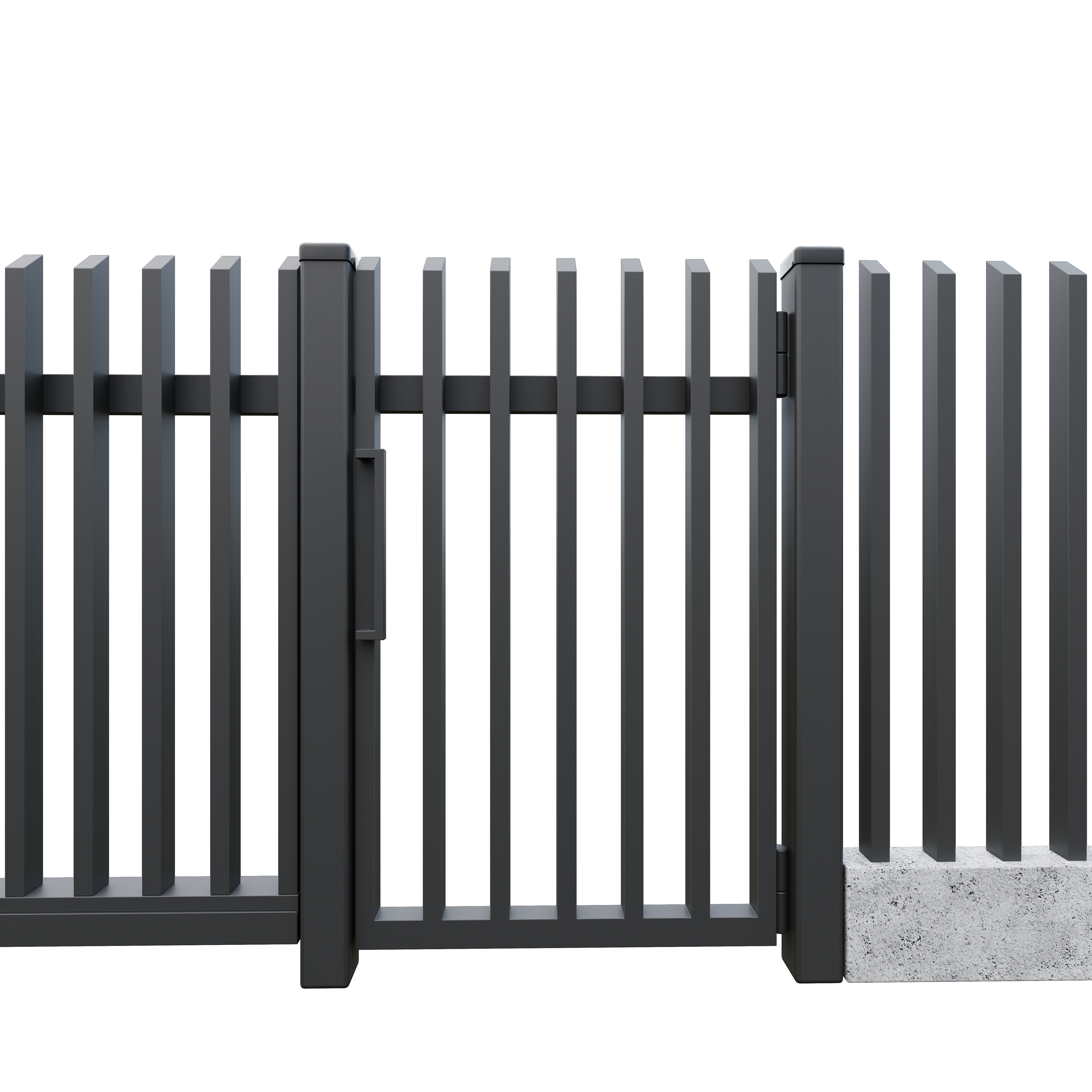 Fence1 building with fence 3D model_3