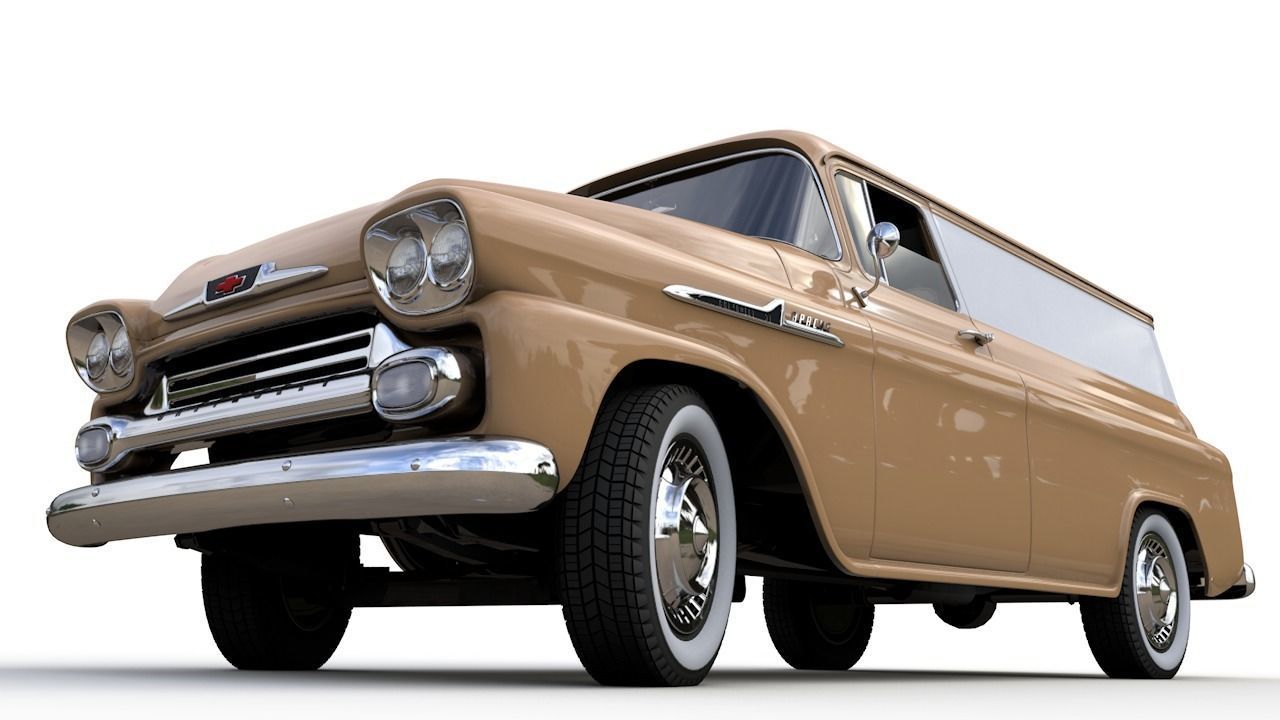 CHEVY 3100 APACHE PANEL VAN 1958 3D model_8
