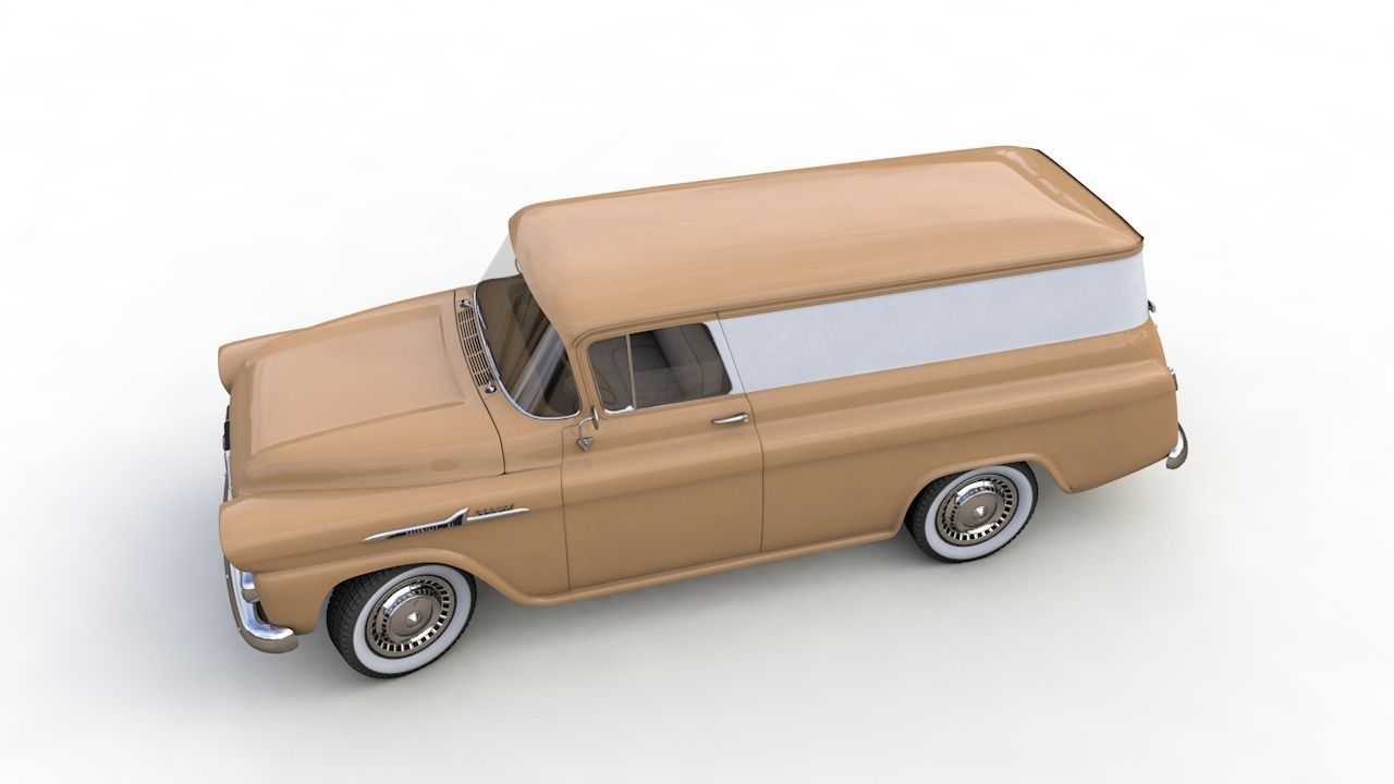 CHEVY 3100 APACHE PANEL VAN 1958 3D model_5