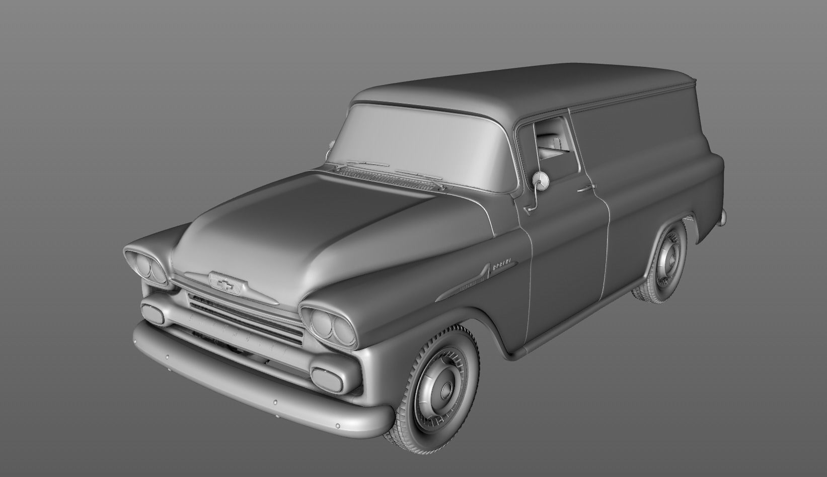 CHEVY 3100 APACHE PANEL VAN 1958 3D model_16