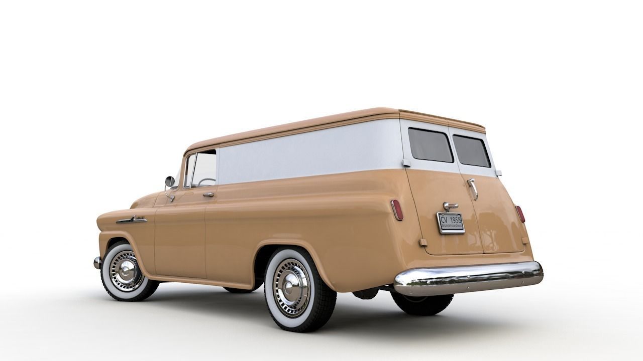 CHEVY 3100 APACHE PANEL VAN 1958 3D model_6