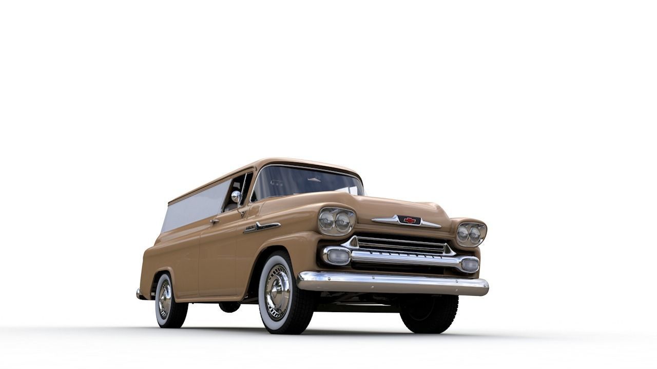CHEVY 3100 APACHE PANEL VAN 1958 3D model_3