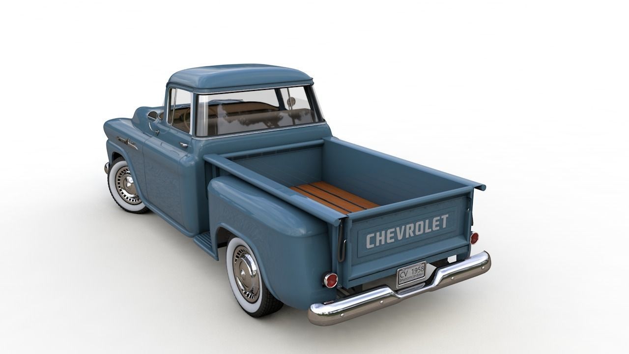 CHEVY 3100 APACHE PICKUP 1958 3D model_4