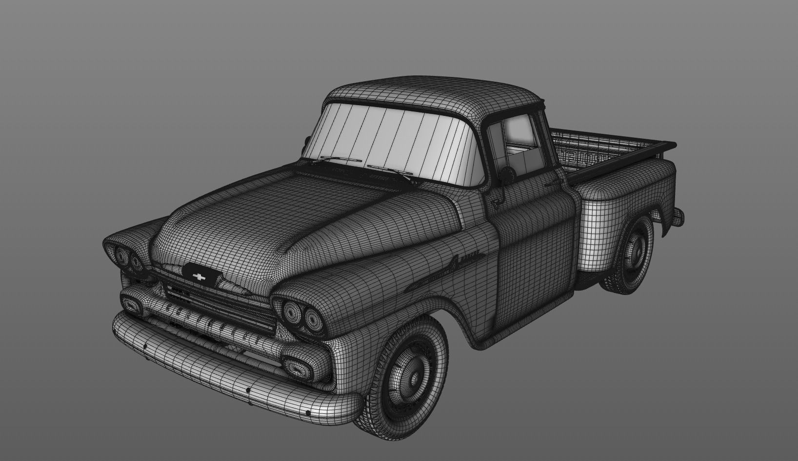 CHEVY 3100 APACHE PICKUP 1958 3D model_19
