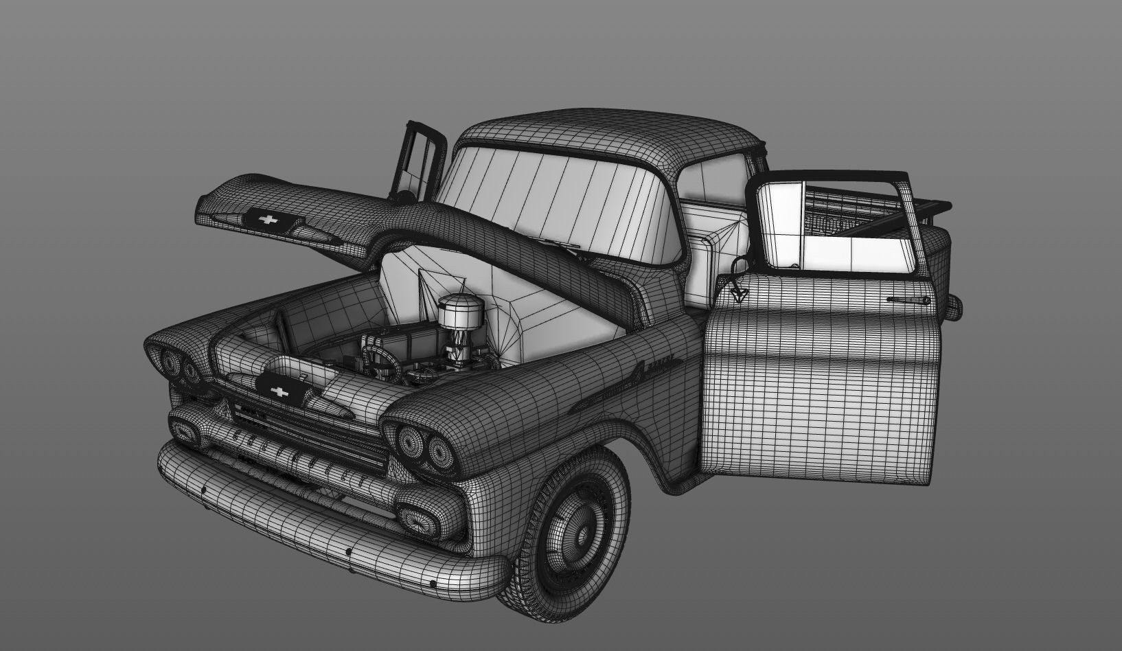 CHEVY 3100 APACHE PICKUP 1958 3D model_18