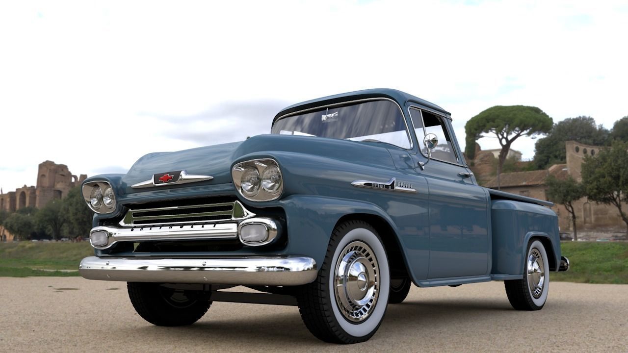 CHEVY 3100 APACHE PICKUP 1958 3D model_9