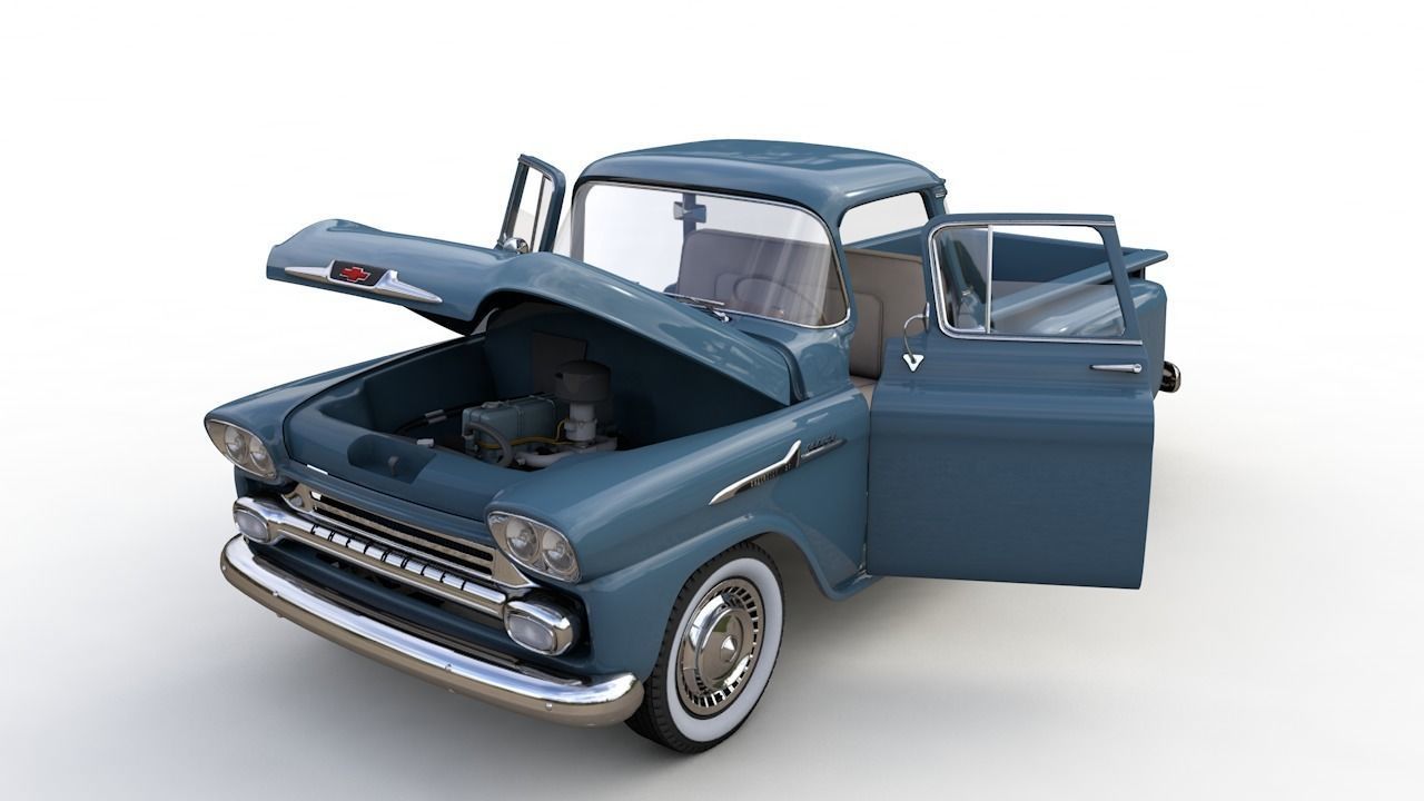 CHEVY 3100 APACHE PICKUP 1958 3D model_1