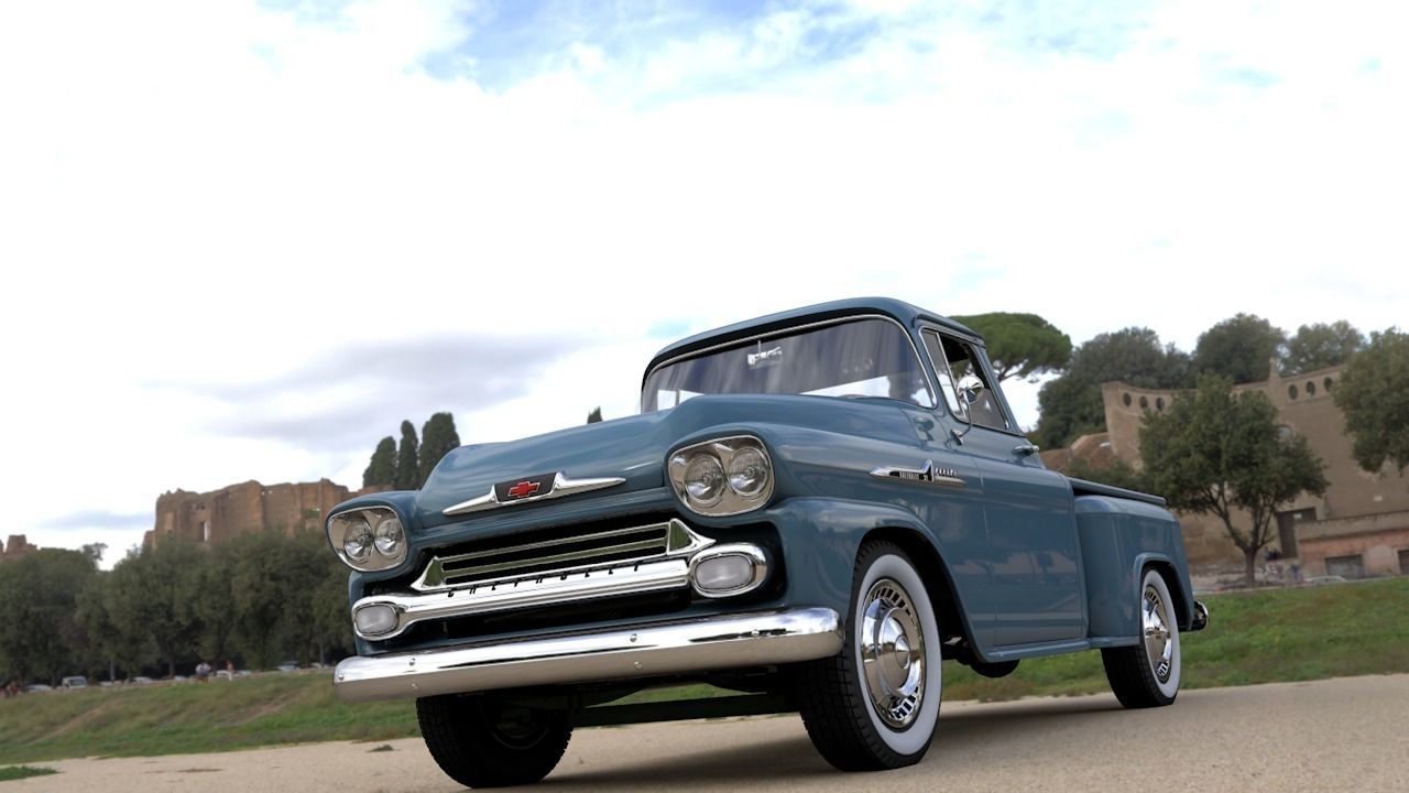 CHEVY 3100 APACHE PICKUP 1958 3D model_12