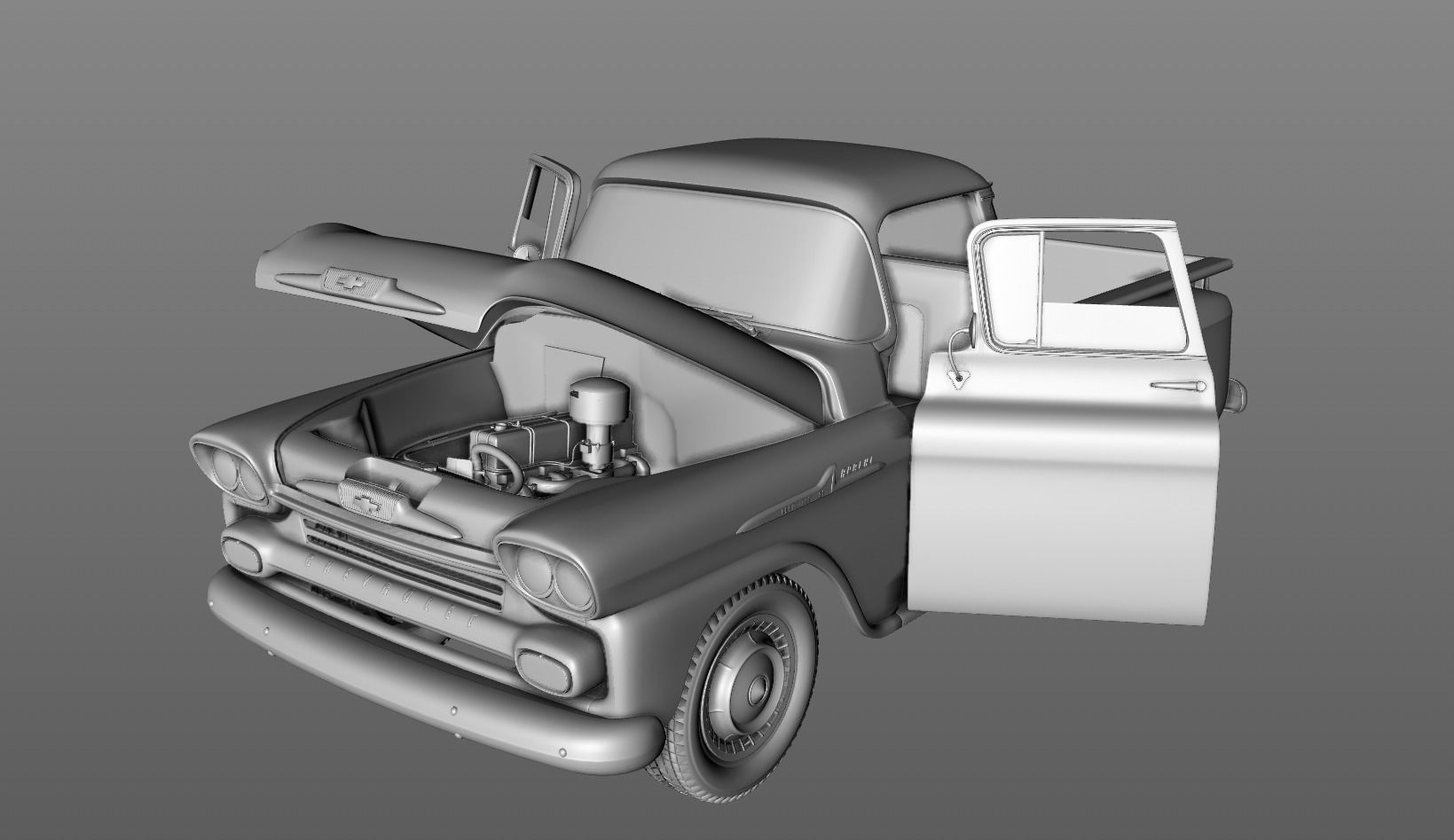 CHEVY 3100 APACHE PICKUP 1958 3D model_17