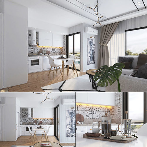 Scandinavian Studio House 3D model 2
