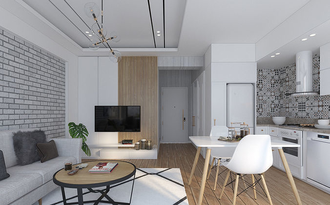 Scandinavian Studio House 3D model 7