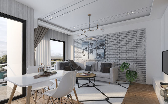 Scandinavian Studio House 3D model 4