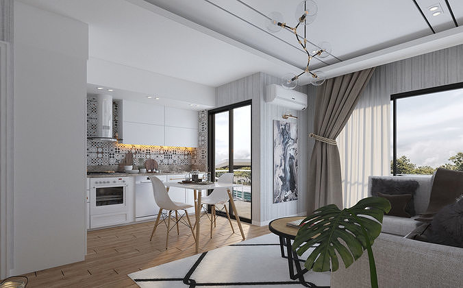 Scandinavian Studio House 3D model 6