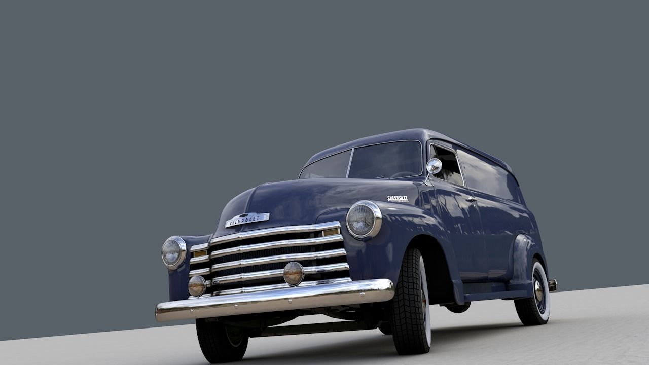 CHEVY 3100 PANEL TRUCK 1951 3D model_8