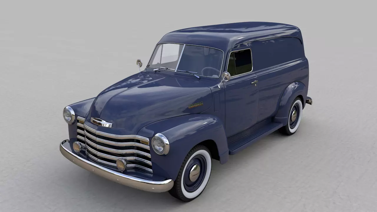 CHEVY 3100 PANEL TRUCK 1951 3D model_0