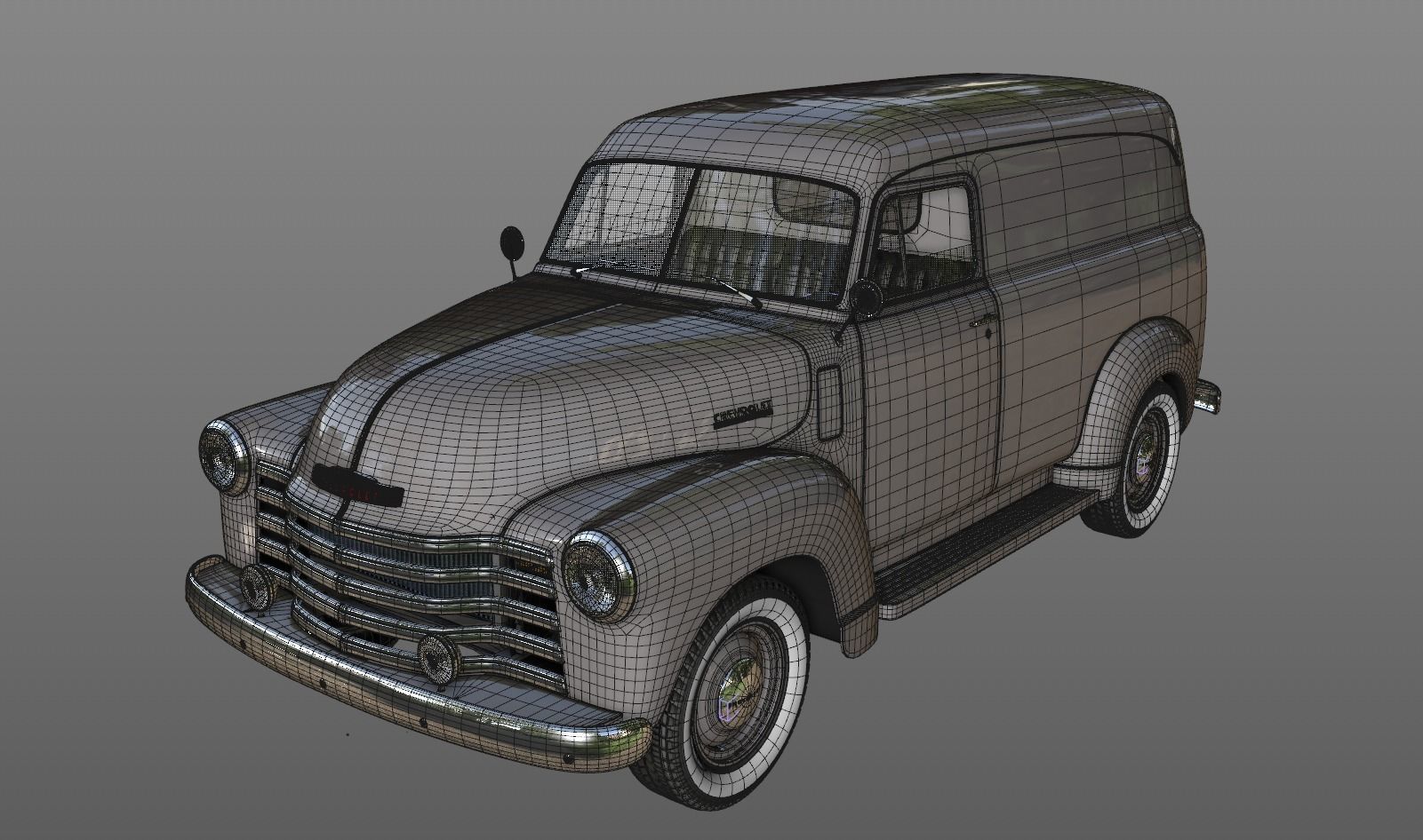 CHEVY 3100 PANEL TRUCK 1951 3D model_16