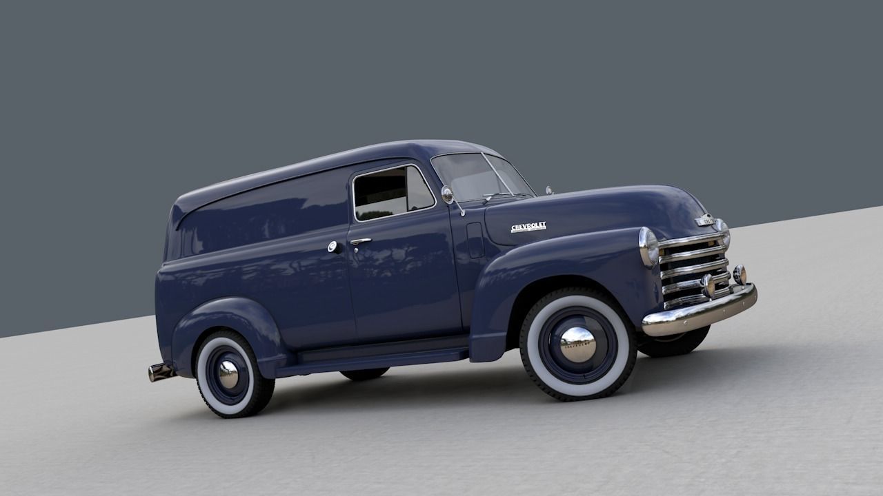 CHEVY 3100 PANEL TRUCK 1951 3D model_12