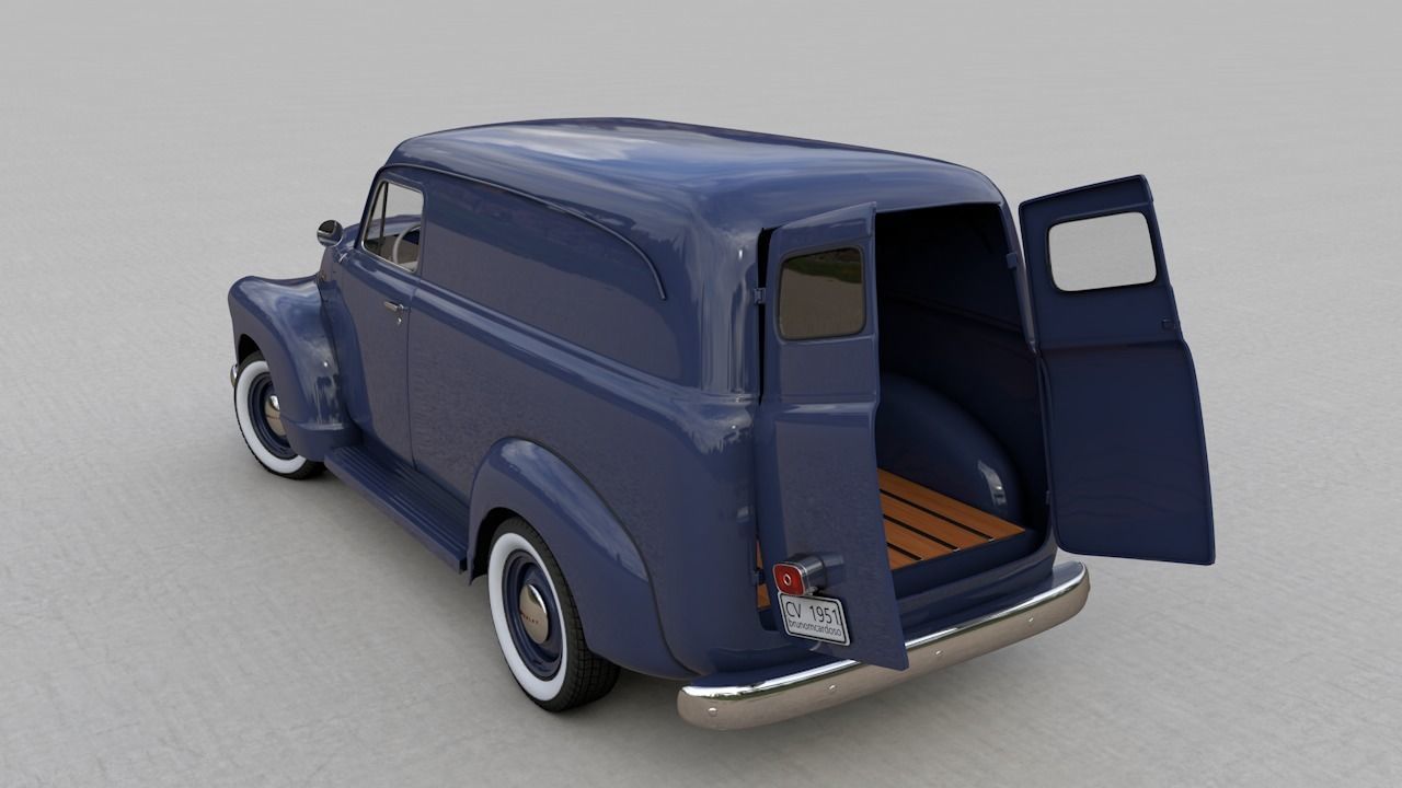 CHEVY 3100 PANEL TRUCK 1951 3D model_4