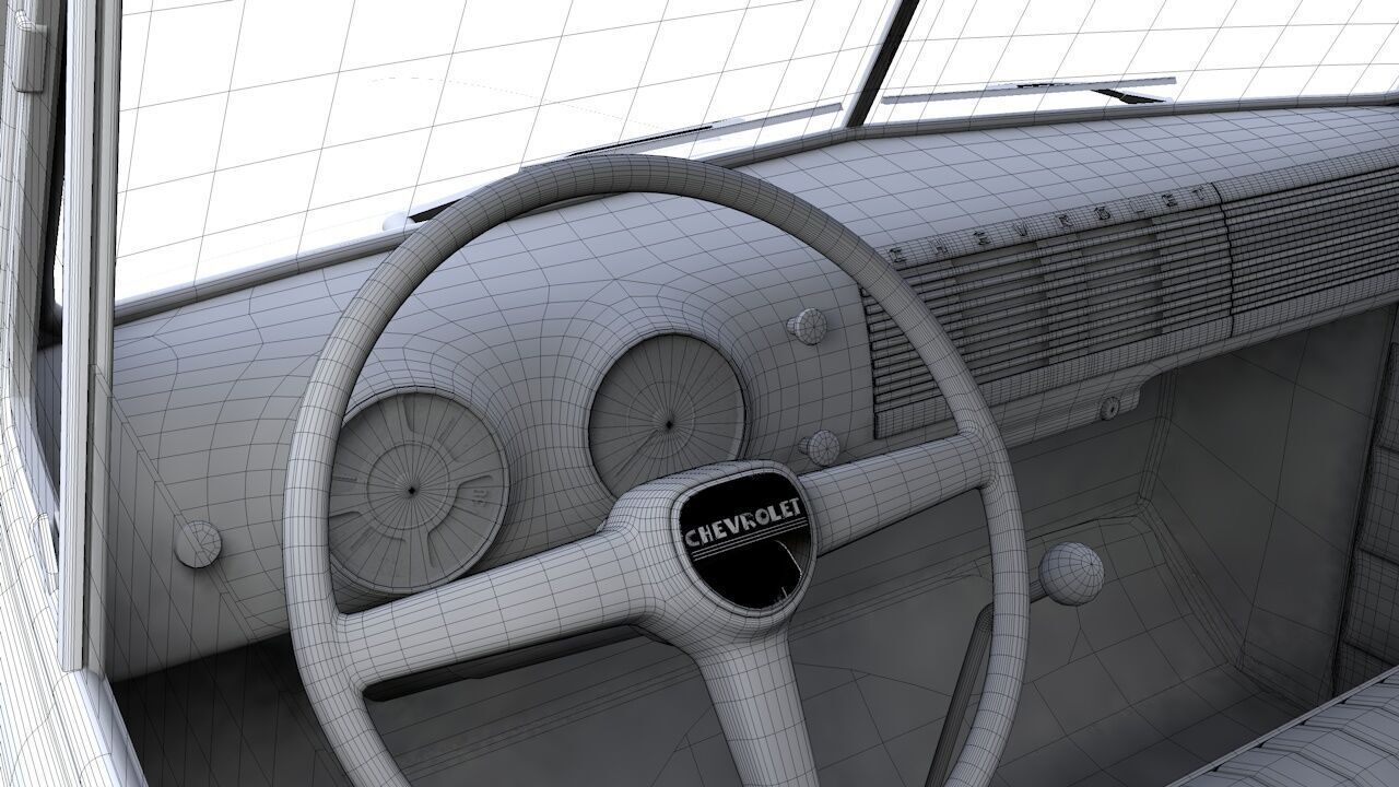 CHEVY 3100 PANEL TRUCK 1951 3D model_14