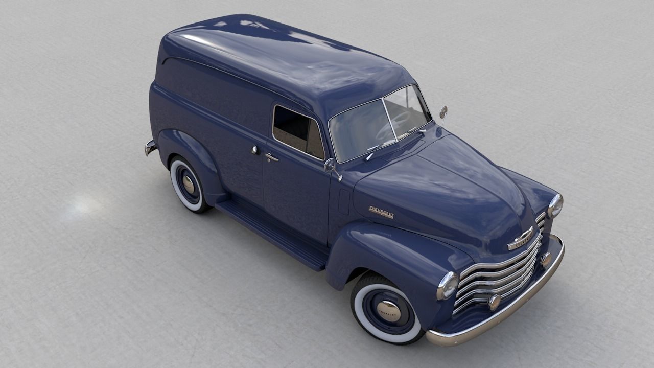 CHEVY 3100 PANEL TRUCK 1951 3D model_10