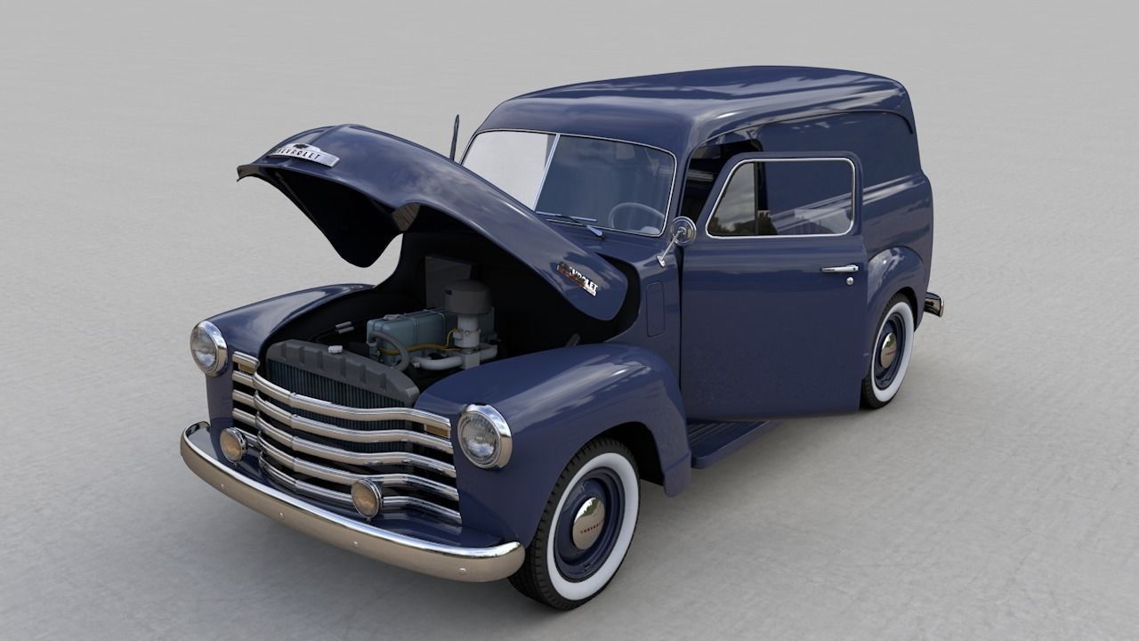 CHEVY 3100 PANEL TRUCK 1951 3D model_1