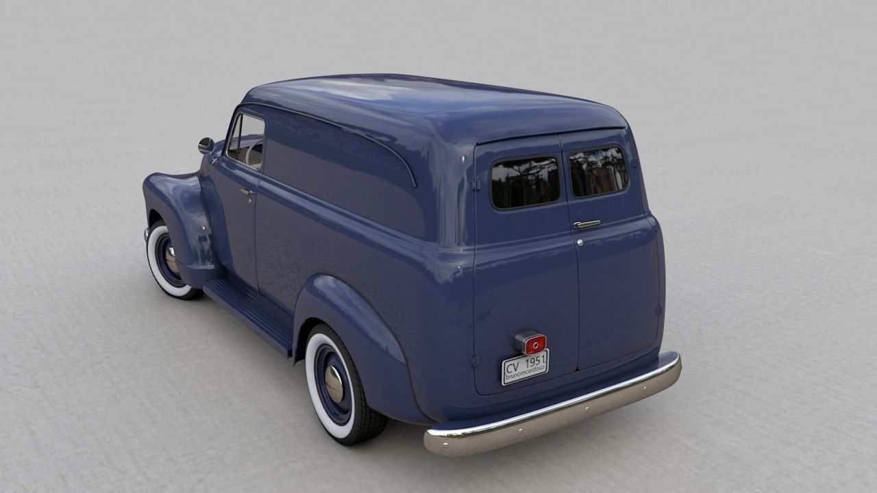 CHEVY 3100 PANEL TRUCK 1951 3D model_3
