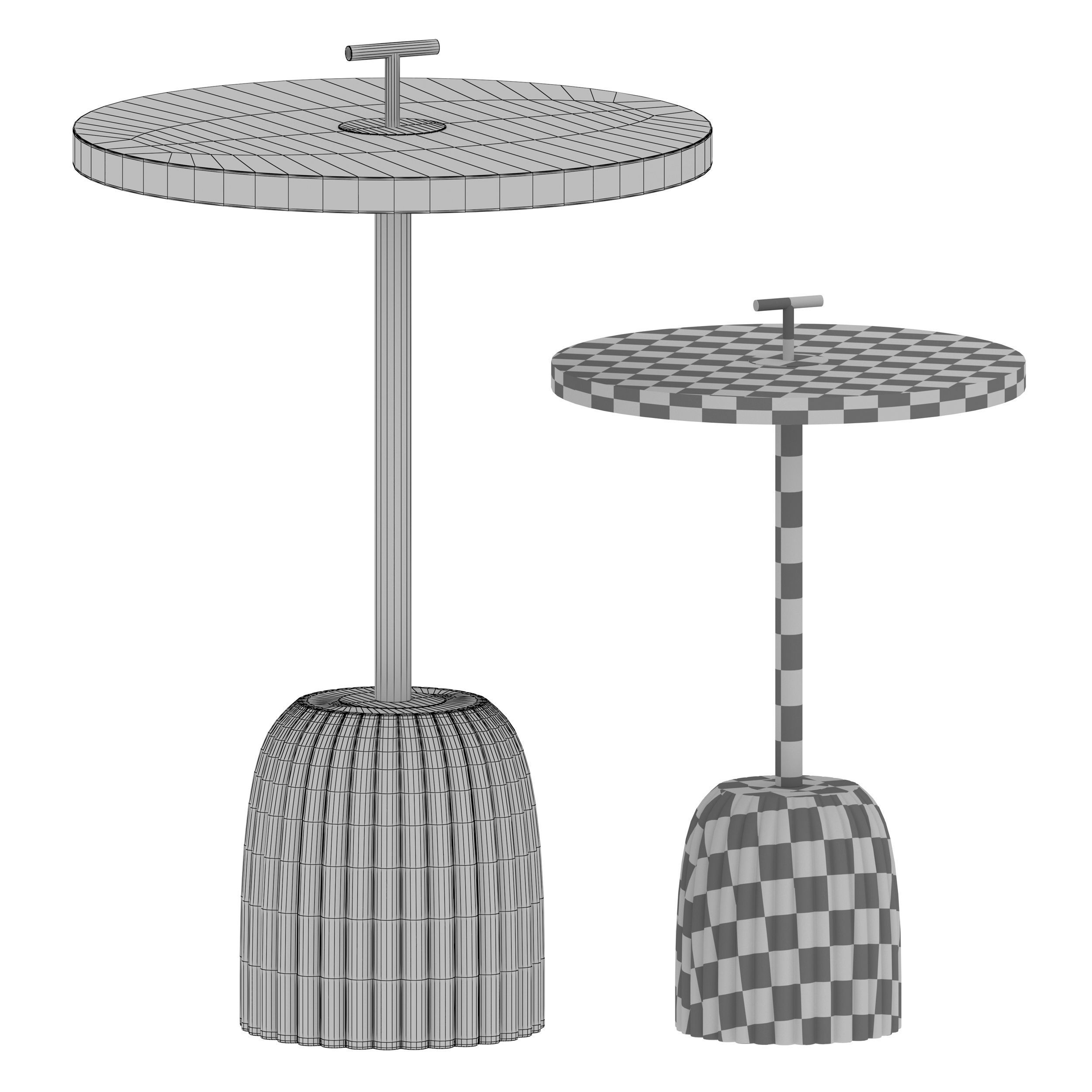 Leni Carved Marble Drink Table Crate and Barrel 3D model_5