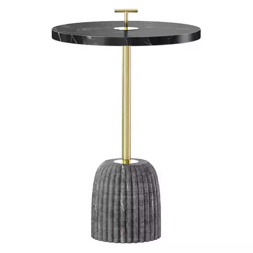 Leni Carved Marble Drink Table Crate and Barrel