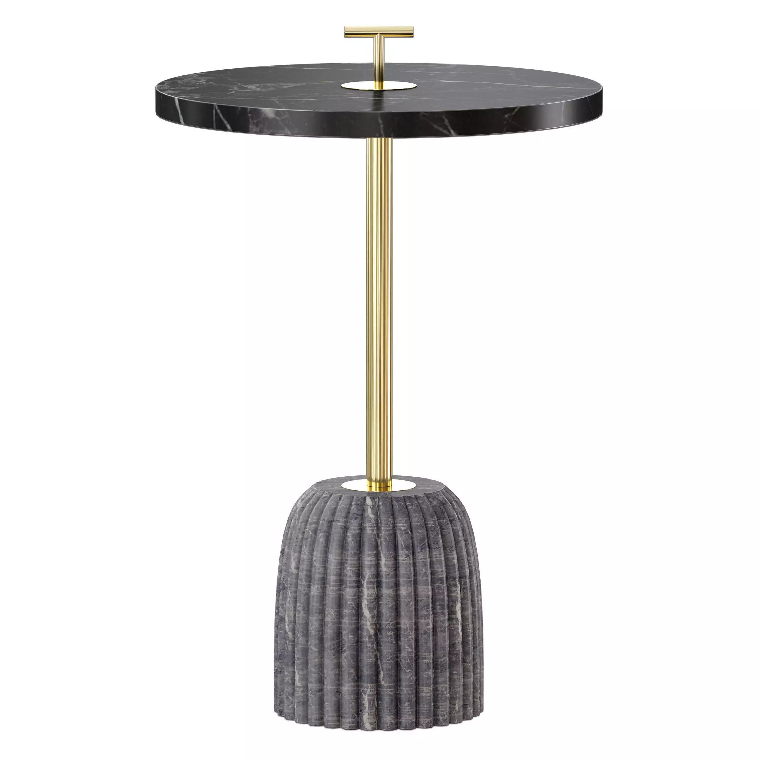 Leni Carved Marble Drink Table Crate and Barrel 3D model_0